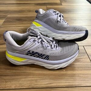 Hokas Purple and Green